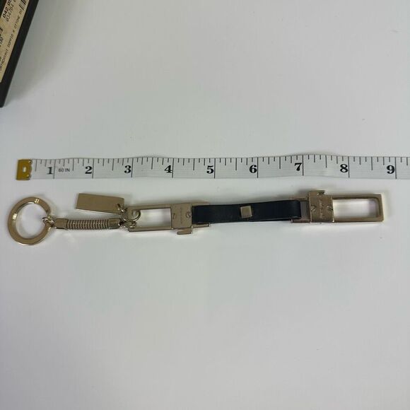 Gucci Bicolor Long Porte Cles Keychain Leather Metal With Pouch And‎ Box - Picture 11 of 12